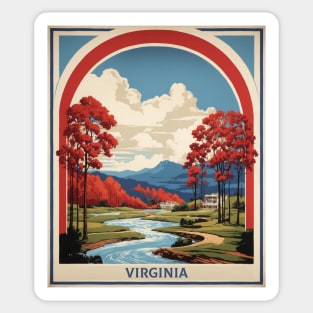 Virginia United States of America Tourism Vintage Poster Sticker